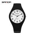 Sanda 6056 Arabic Numerals Quartz Wristwatches Kids Waterproof Silicone Japan Movt Watch